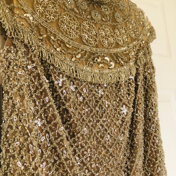 Glamorous vintage intricately beaded top, custom made in England 1970s - Picture 7 of 8